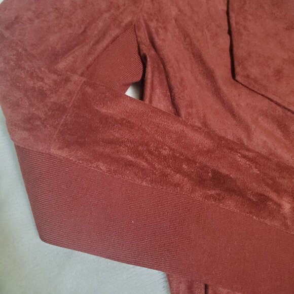 Bb Dakota womens Drape Front Pre Faux Suede Jacket Cherrywood size medium new - Picture 11 of 14